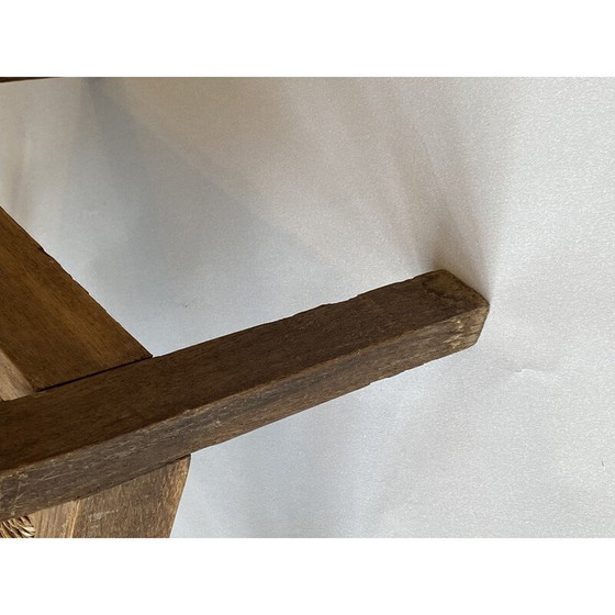 Image 1 of Fauteuil vintage en bois et paille pour enfants, 1950