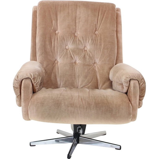 Fauteuil pivotant en cuir, Mid Century, Finlande 1970