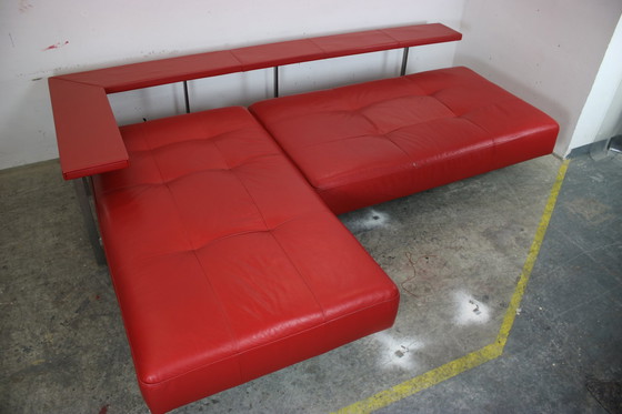Image 1 of Rolf Benz Dono Canapé d'angle Cuir véritable Rouge Extensible Chaise longue Designer