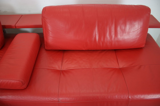 Image 1 of Rolf Benz Dono Canapé d'angle Cuir véritable Rouge Extensible Chaise longue Designer
