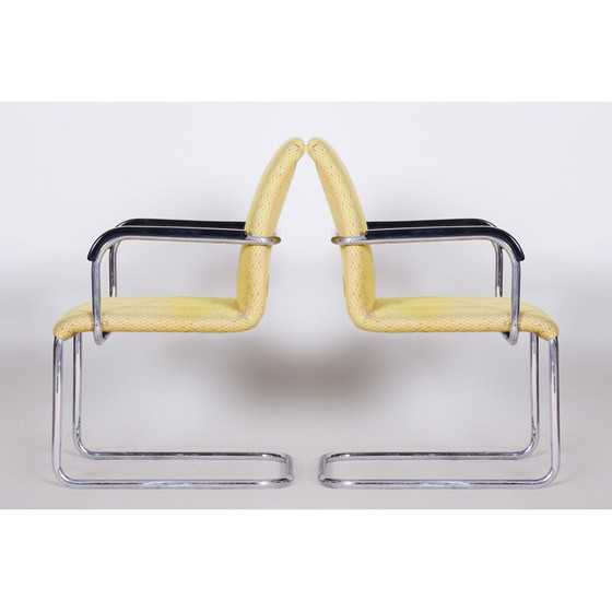 Image 1 of Paire de fauteuils Bauhaus jaunes vintage, années 1930