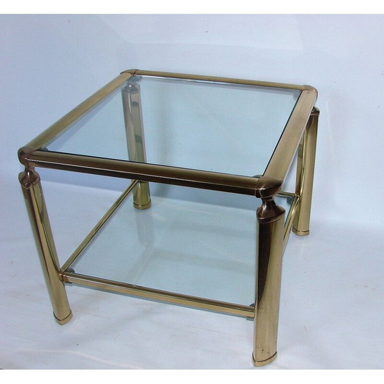 Image 1 of Table basse vintage en laiton et verre, 1960
