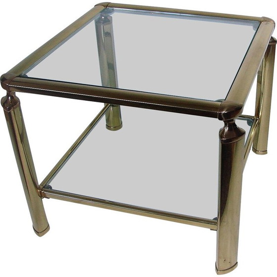 Image 1 of Table basse vintage en laiton et verre, 1960