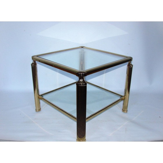 Image 1 of Table basse vintage en laiton et verre, 1960