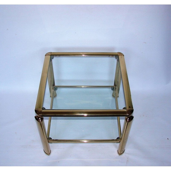 Image 1 of Table basse vintage en laiton et verre, 1960