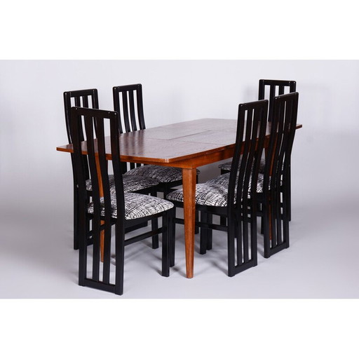 Table de salle à manger vintage en bois de chêne par Jindrich Halabala pour Up Zavody, Tchécoslovaquie 1940