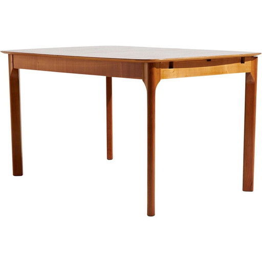 Table de salle à manger vintage en noyer pour Lübke, Allemagne 1960