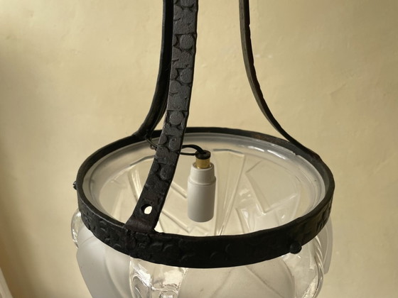 Image 1 of Lampe pendante Hallamp Art Déco Français