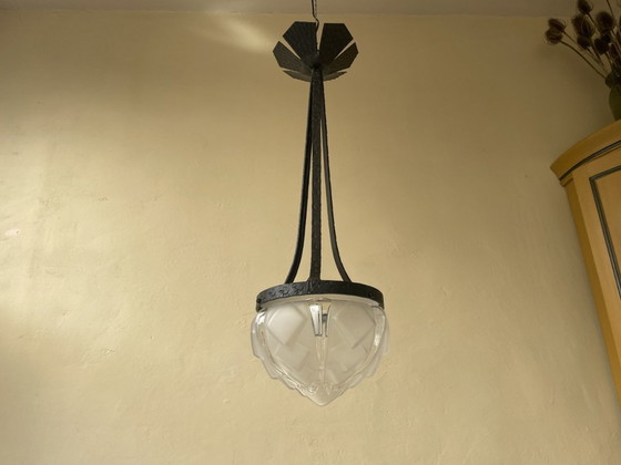 Image 1 of Lampe pendante Hallamp Art Déco Français