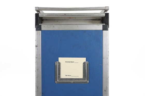 Image 1 of Chariot d'avion vintage bleu industriel, 1980