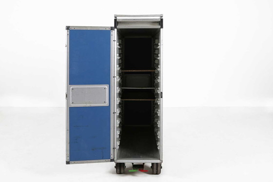 Image 1 of Chariot d'avion vintage bleu industriel, 1980