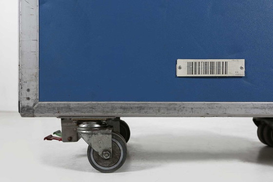 Image 1 of Chariot d'avion vintage bleu industriel, 1980