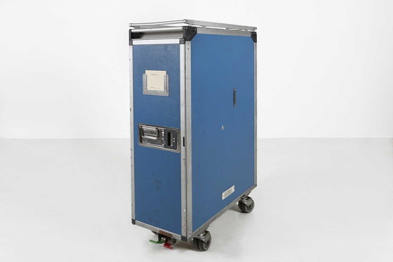 Image 1 of Chariot d'avion vintage bleu industriel, 1980