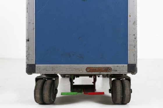 Image 1 of Chariot d'avion vintage bleu industriel, 1980