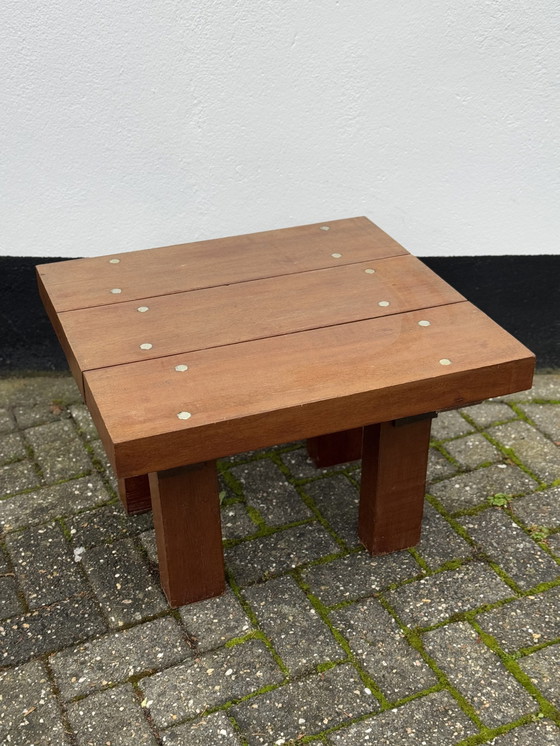 Image 1 of Table basse en bois brutaliste