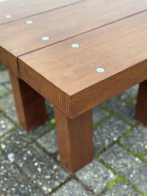 Image 1 of Table basse en bois brutaliste