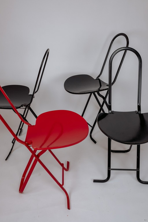 4X Chaises pliantes Dafne par Gastone Rinaldi - 1970