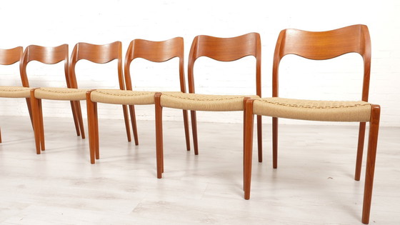 Image 1 of Ensemble de 8 chaises de salle à manger vintage | Niels Otto Møller | Model 71