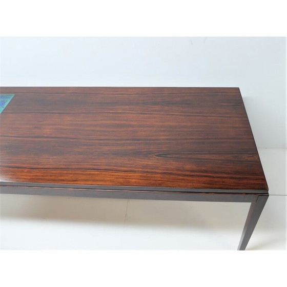 Image 1 of Table basse scandinave vintage en bois de rose et carreaux de céramique, 1960