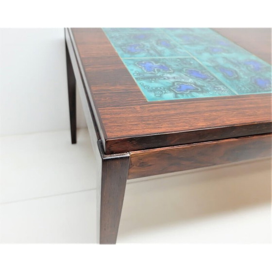 Image 1 of Table basse scandinave vintage en bois de rose et carreaux de céramique, 1960