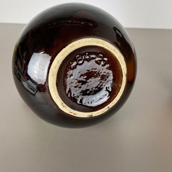 Image 1 of Paire de vases en poterie "Multi-Color" de Scheurich, Allemagne, années 1970