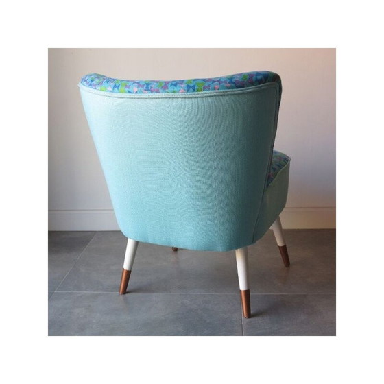 Image 1 of Chaise de cocktail vintage bleue 1950