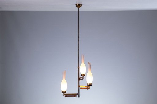 Grand lustre lumineux Mid Century