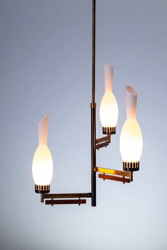 Image 1 of Grand lustre lumineux Mid Century