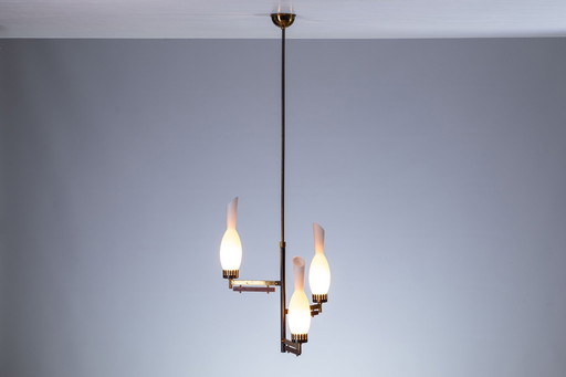 Grand lustre lumineux Mid Century