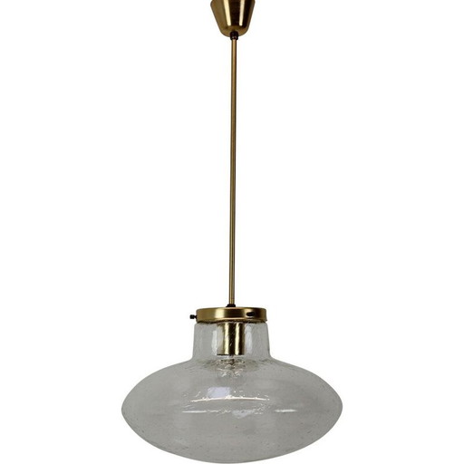 Suspension vintage en verre et métal par Kamenicky Senov, Tchécoslovaquie 1970