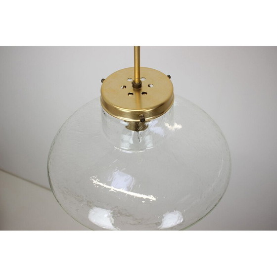 Image 1 of Suspension vintage en verre et métal par Kamenicky Senov, Tchécoslovaquie 1970