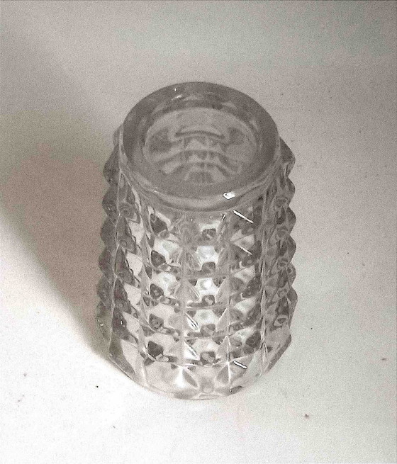 Image 1 of Vase Cristal Pointe Diamant Années 50 Hauteur 21,5 Cm