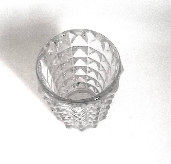 Image 1 of Vase Cristal Pointe Diamant Années 50 Hauteur 21,5 Cm