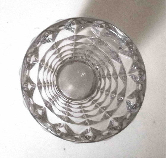 Image 1 of Vase Cristal Pointe Diamant Années 50 Hauteur 21,5 Cm