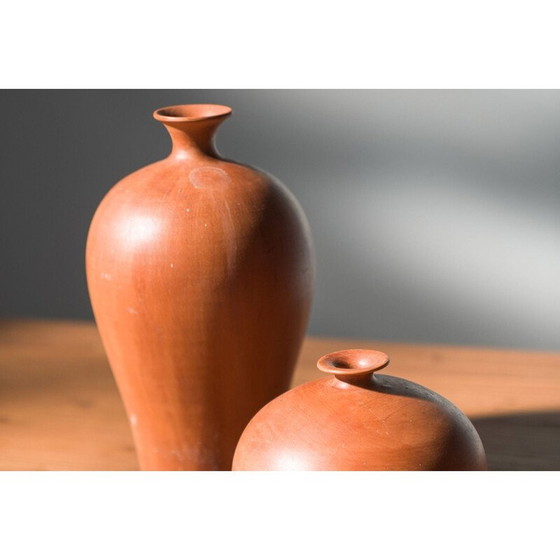 Image 1 of Paire de vases vintage en terre cuite, 1980-1990