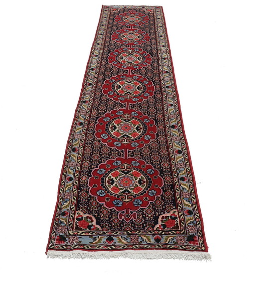 Image 1 of Tapis persan noué à la main original Senneh Kurdistan 336 X 72 cm Top condition