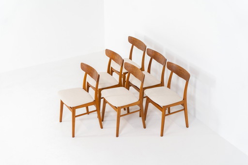 Ensemble de 6 chaises de salle à manger Mosbøl par Findahl (Danemark, années 1960).