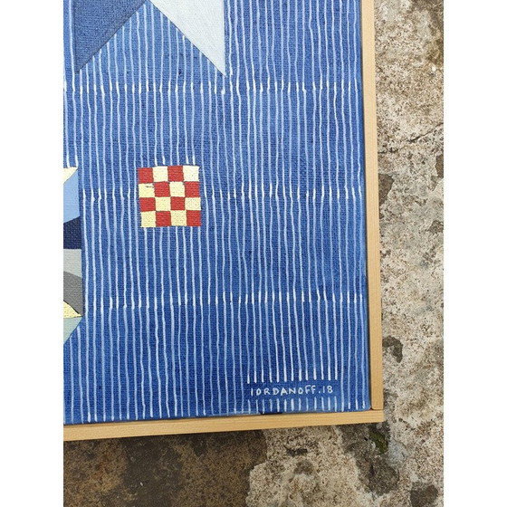 Image 1 of Huile acrylique et feuille d'or sur toile vintage avec châssis et cadre en bois n 700 Jérémie Iordanoff, 2018.