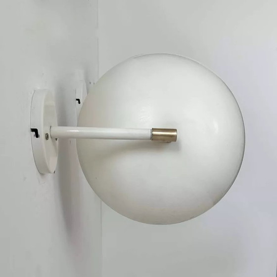 Image 1 of 2X D'Appliques Orientables En Laiton Et Métal Blanc, France 1970