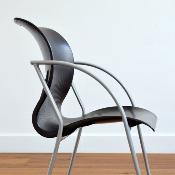 Image 1 of Paire de fauteuils vintage en métal gris, 1980