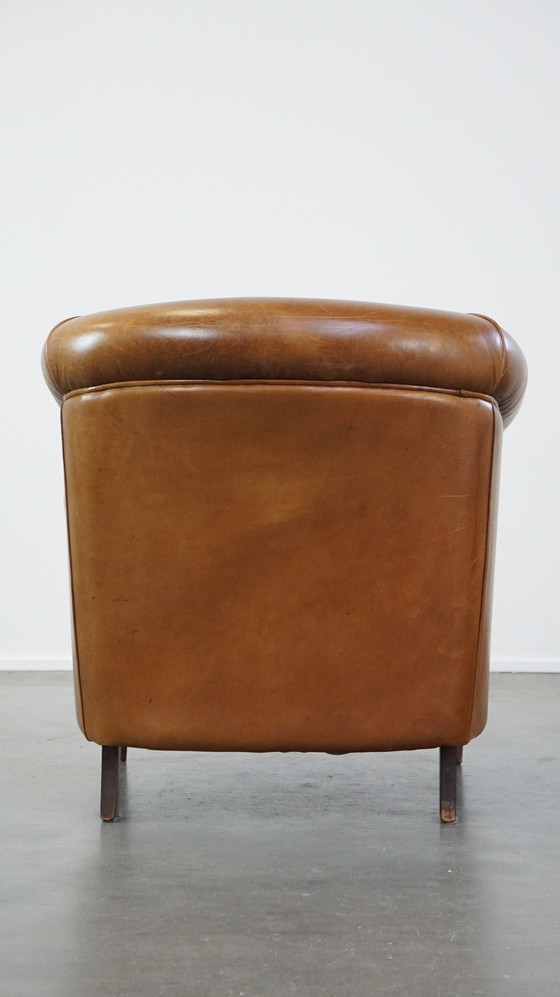 Image 1 of Fauteuil club en cuir de bœuf