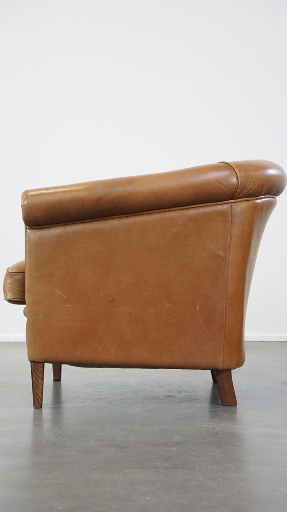 Image 1 of Fauteuil club en cuir de bœuf