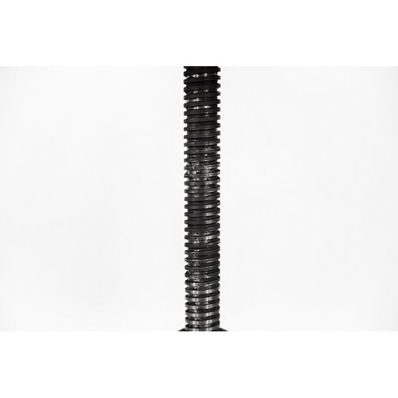 Image 1 of Tabouret pivotant vintage industriel en métal et bois, Pologne 1950s