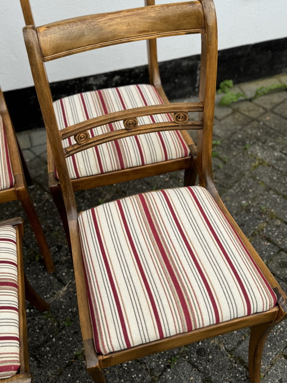 Image 1 of Ensemble de 4 chaises de salle à manger Art Nouveau en acajou