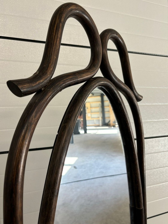 Image 1 of Miroir en rotin vintage par Manou