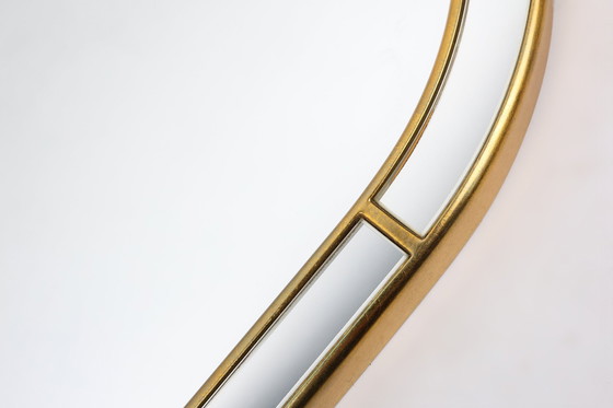 Image 1 of Grand miroir à facettes avec cadre doré par Deknudt, années 1960