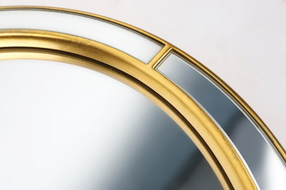 Image 1 of Grand miroir à facettes avec cadre doré par Deknudt, années 1960