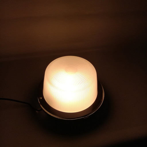 Plafonnier Holophane En Verre Compressé1950