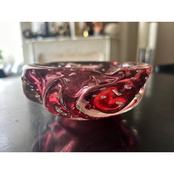 Image 1 of Vide-poche vintage en verre de Murano rose, Italie 1960