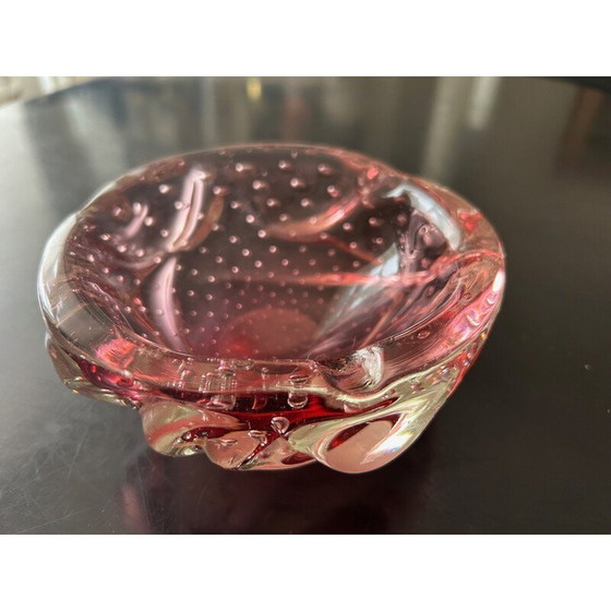 Image 1 of Vide-poche vintage en verre de Murano rose, Italie 1960